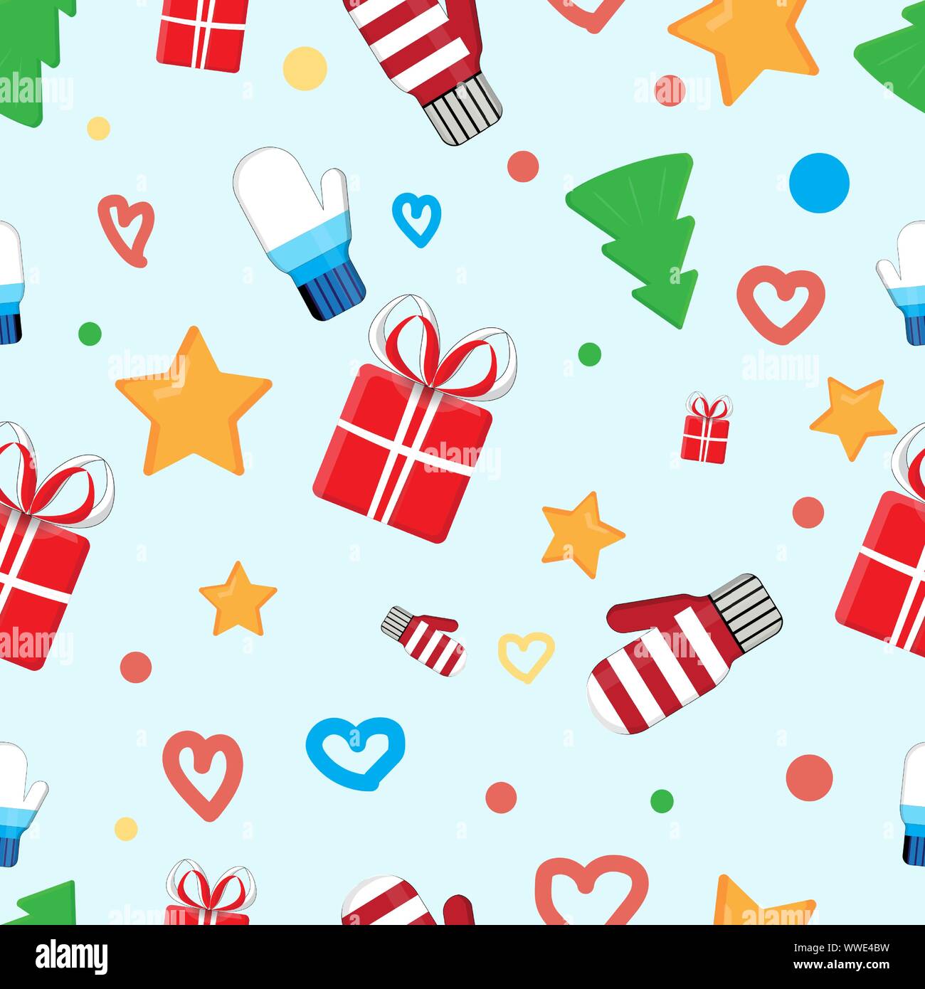 Natale design piatto modello senza giunture per avvolgere carta, tessile Illustrazione Vettoriale