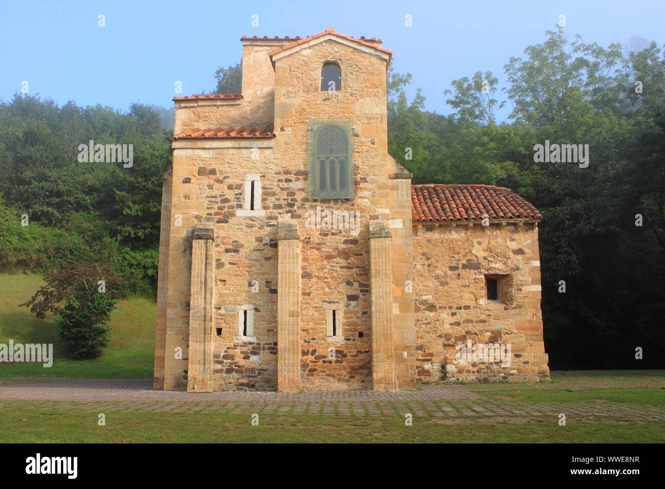 Chiesa di San Michele de Lillo sul Monte Naranco a Oviedo, Spagna Foto Stock