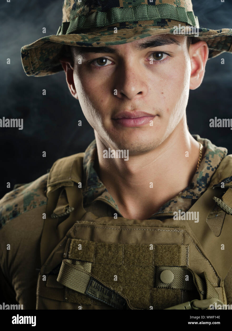 Stati Uniti Marine in uniforme di mimetizzazione Foto Stock