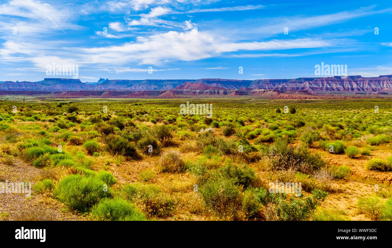 L'Uragano Mesa, un piatto mesa di montagna nei pressi di uragano in Utah, USA che negli anni cinquanta alloggiati i 12.000 piedi militari supersonici Air Research via Foto Stock