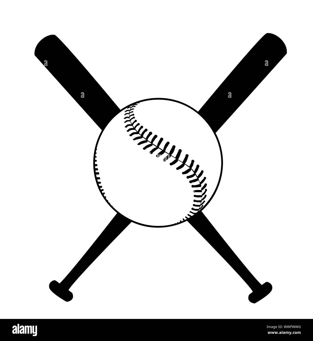 Il baseball illustrazione vettoriale con la mazza da baseball Illustrazione Vettoriale