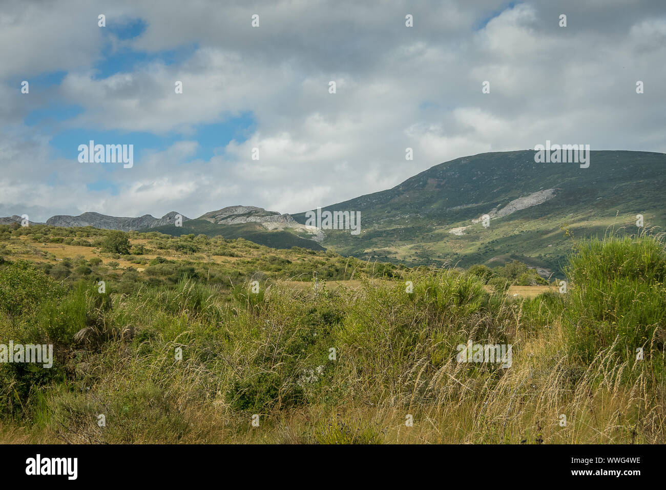 Spagna. Il paesaggio del parco naturale di Fuentes Carrionas. Palencia Foto Stock