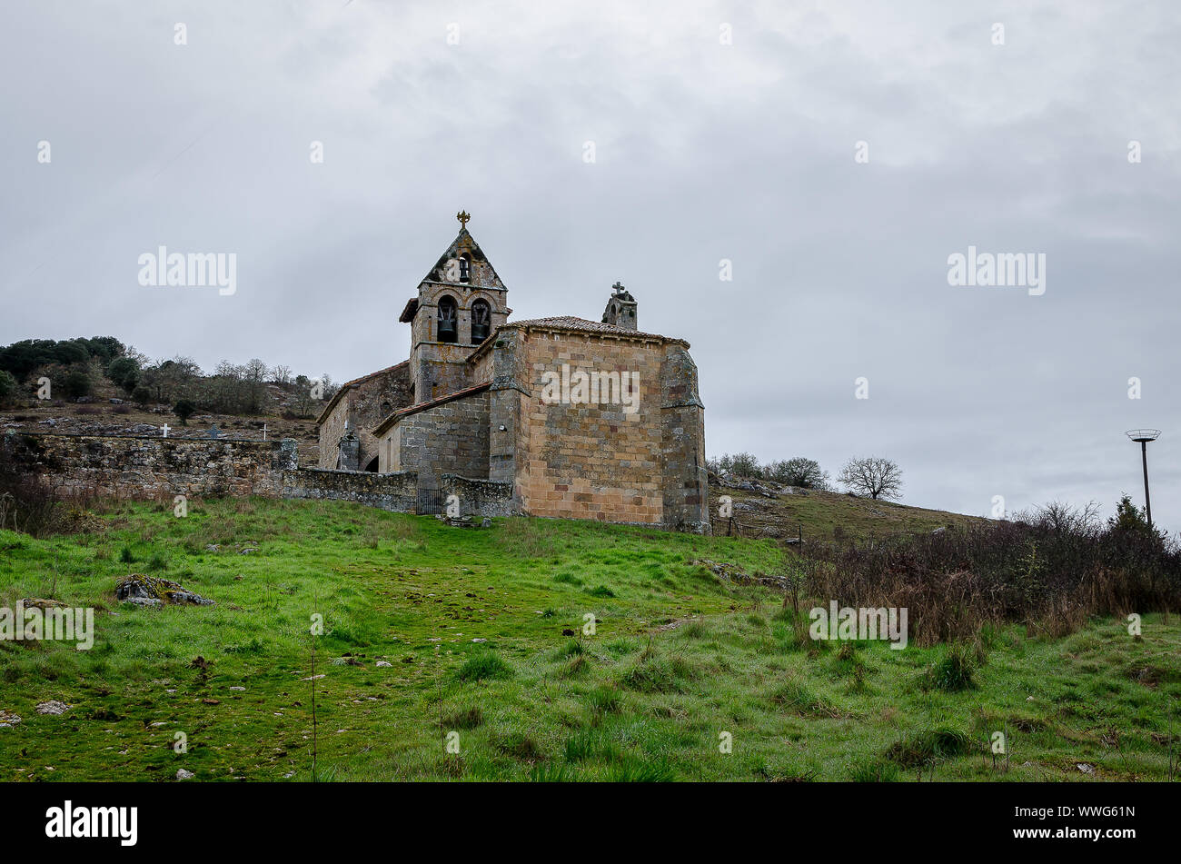 Spagna. Chiesa di San Andrés de Matabuena. Palencia Foto Stock