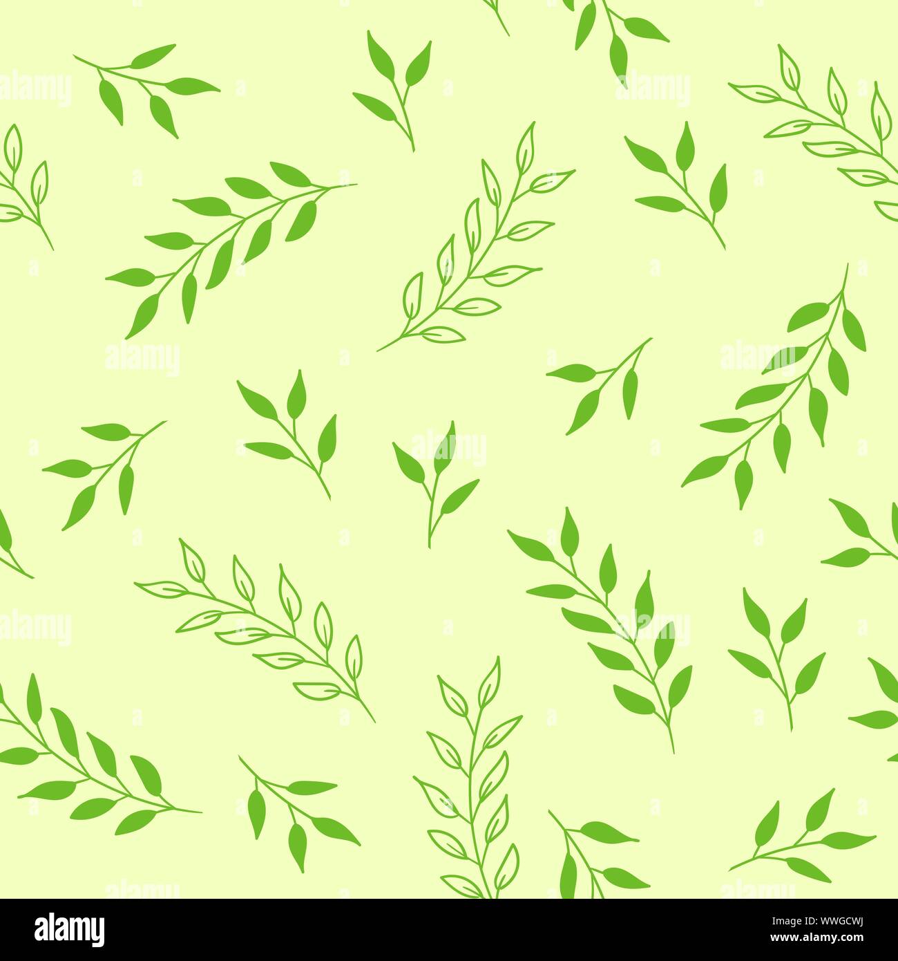 Floral seamless pattern. Vettore sfondo verde con foglie. Per la stampa tessile Illustrazione Vettoriale