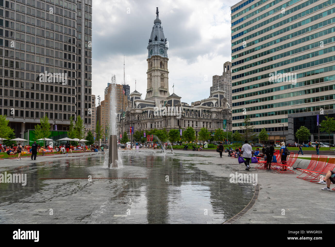 Municipio Philadelphia da un amore umido Park Foto Stock
