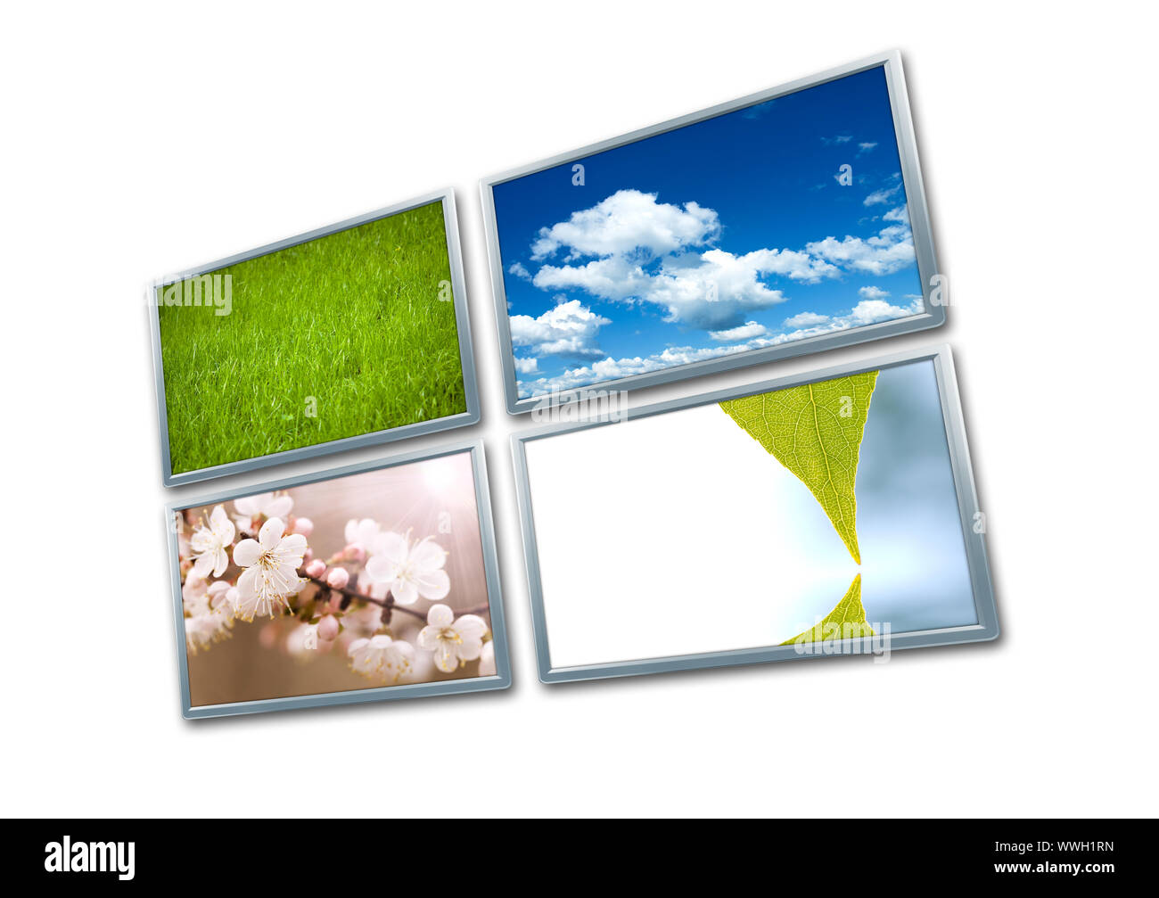 Monitor per computer isolati su sfondo bianco Foto Stock