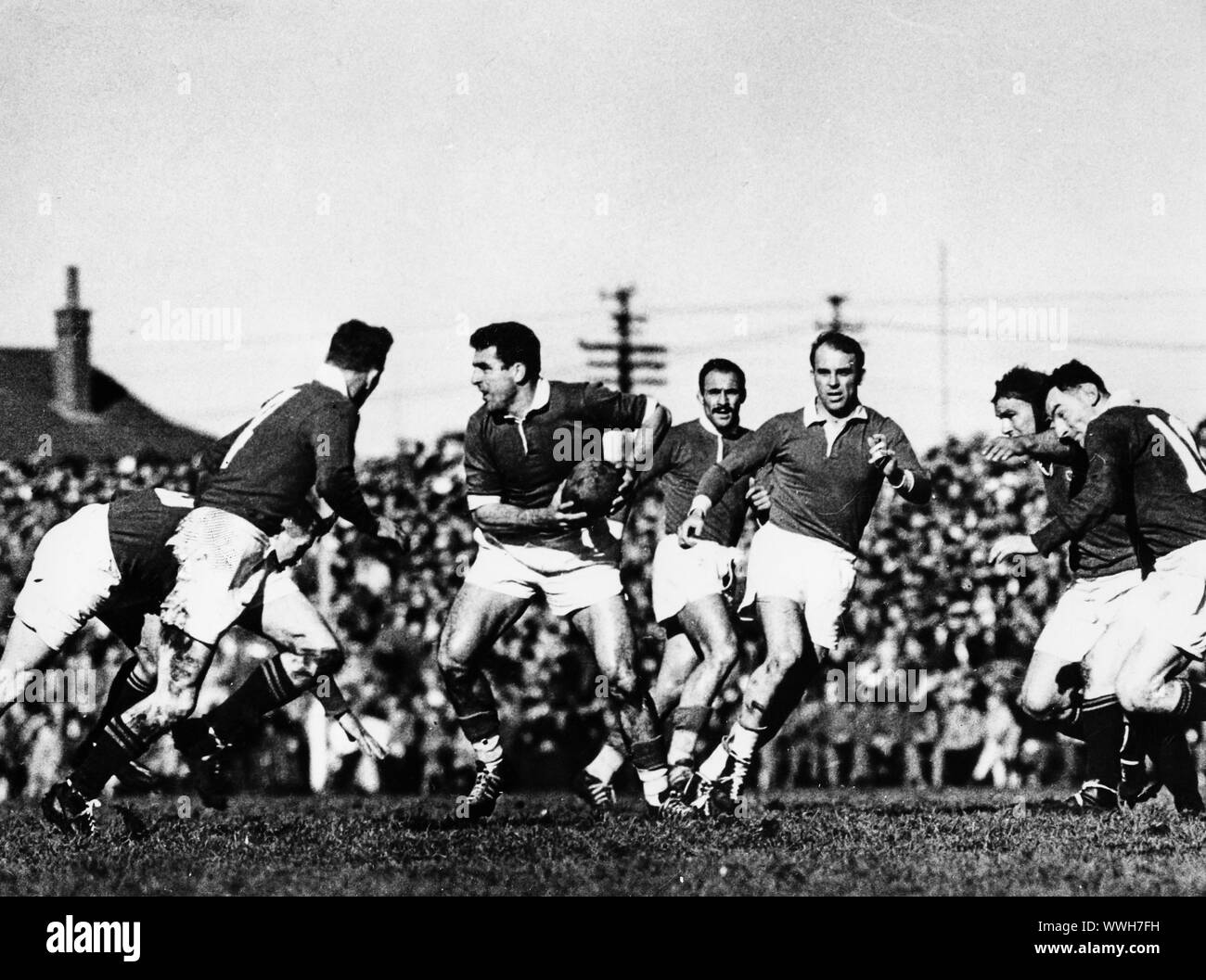 La vittoria della nazionale di calcio francese contro southland rugby union, Invercargill, 1961 Foto Stock