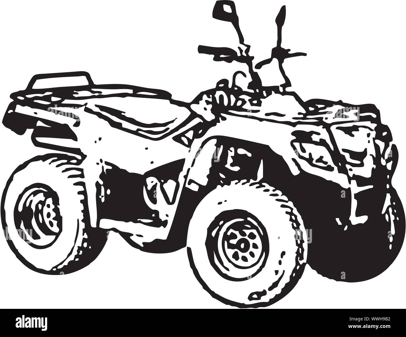 A quattro ruote moto ATV. Vettore. Illustrazione Vettoriale