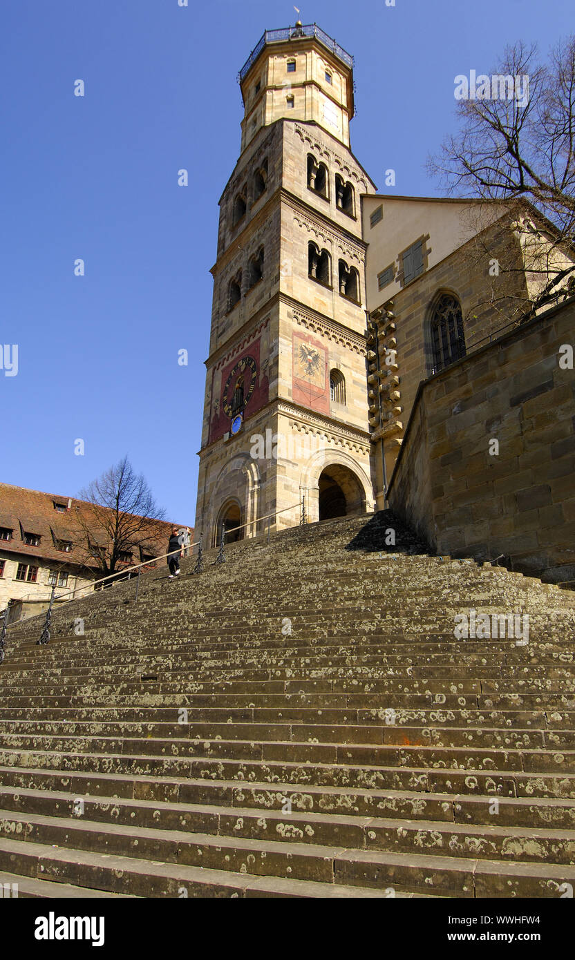 Città Chiesa San Michele, Schwäbisch Hall Foto Stock