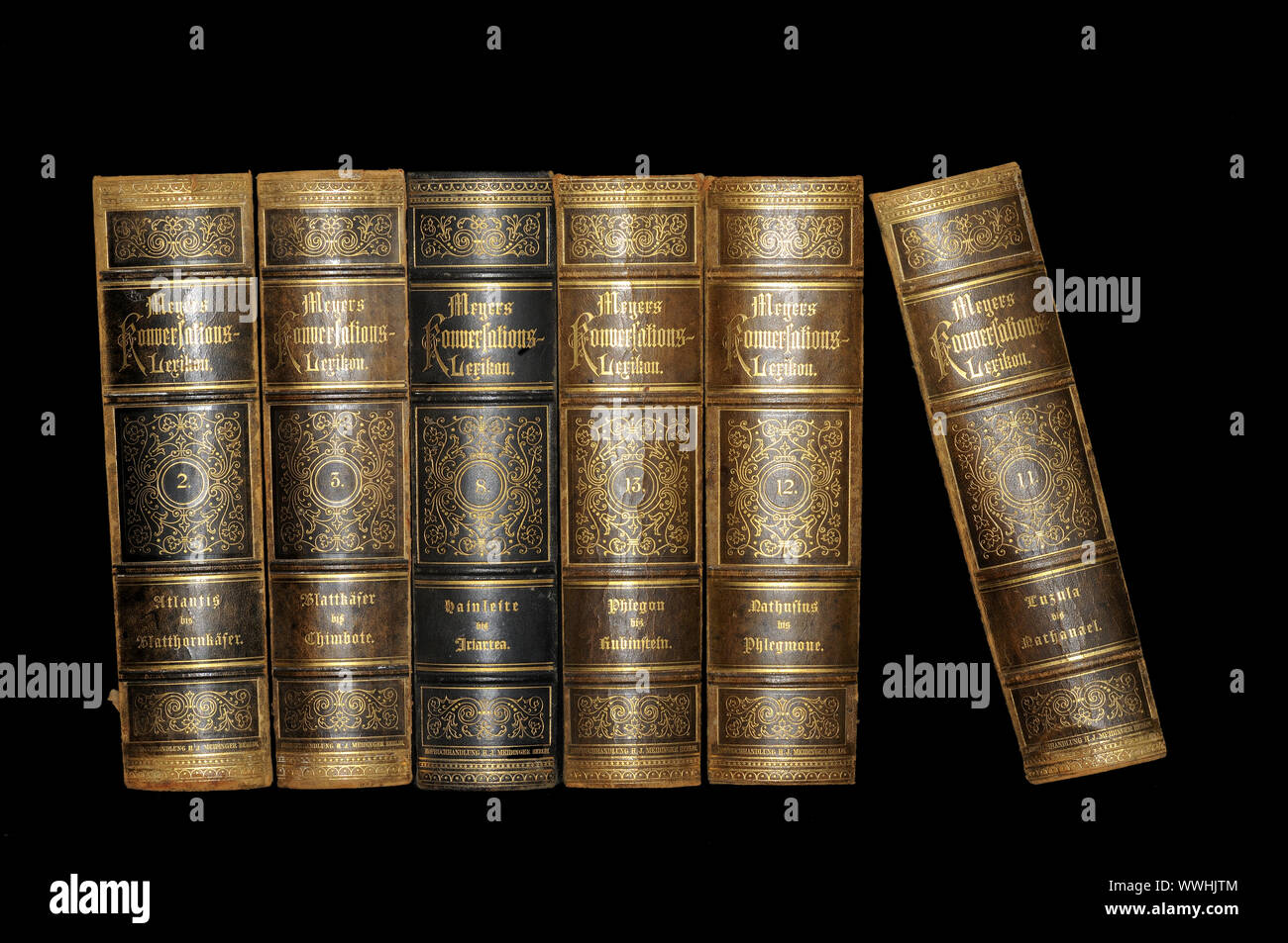 Vecchio enciclopedie Foto Stock