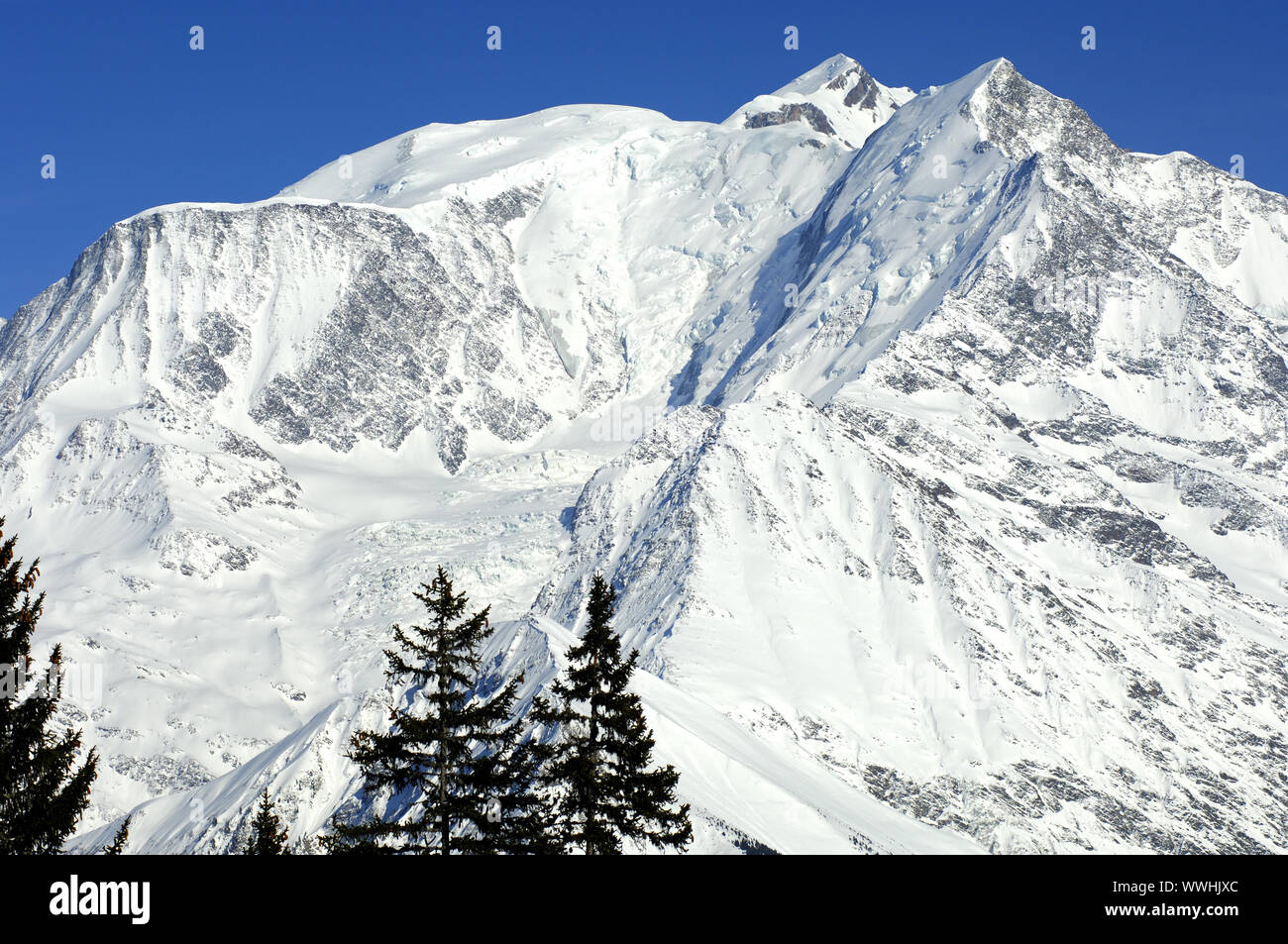 Massiccio del Mont Blanc, alpi, Francia Foto Stock