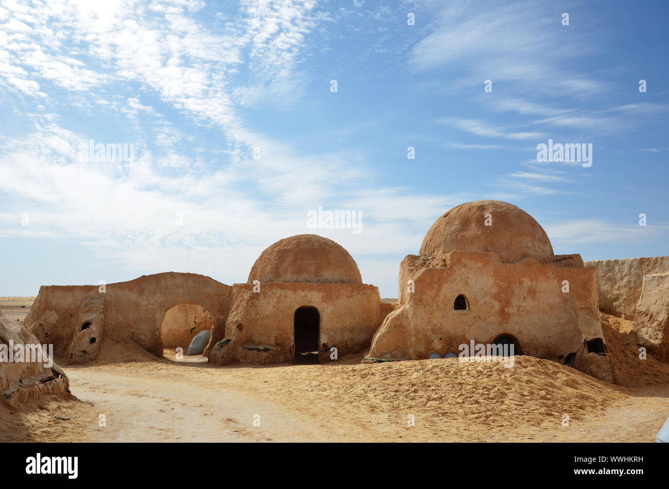Mos Espa nel deserto africano Foto Stock
