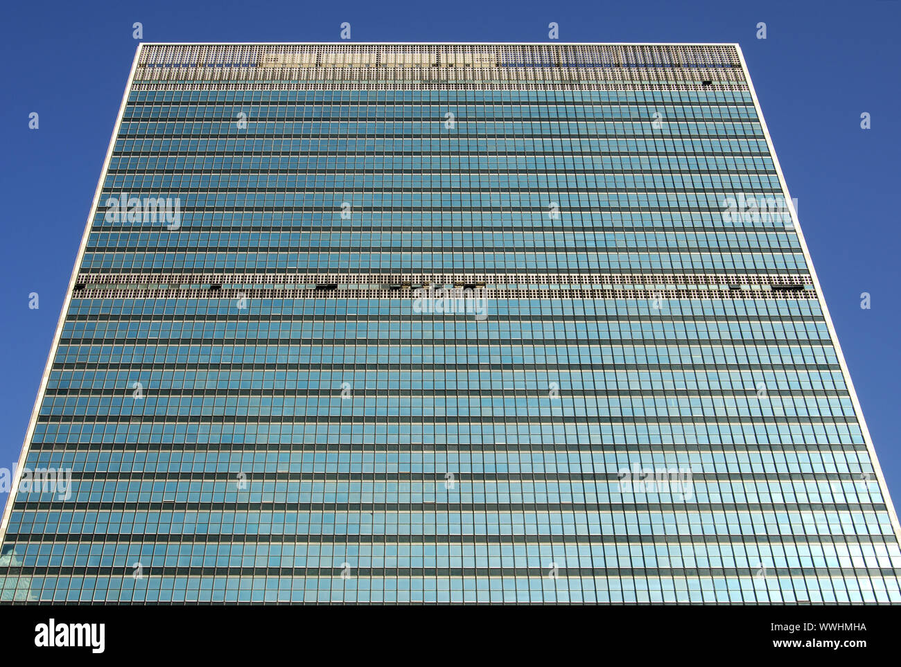Palazzo di Vetro delle Nazioni Unite a New York, Stati Uniti d'America Foto Stock