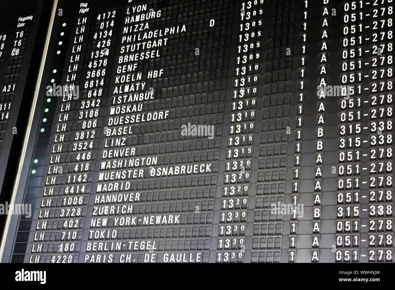 Quadro di valutazione all'aeroporto Foto Stock