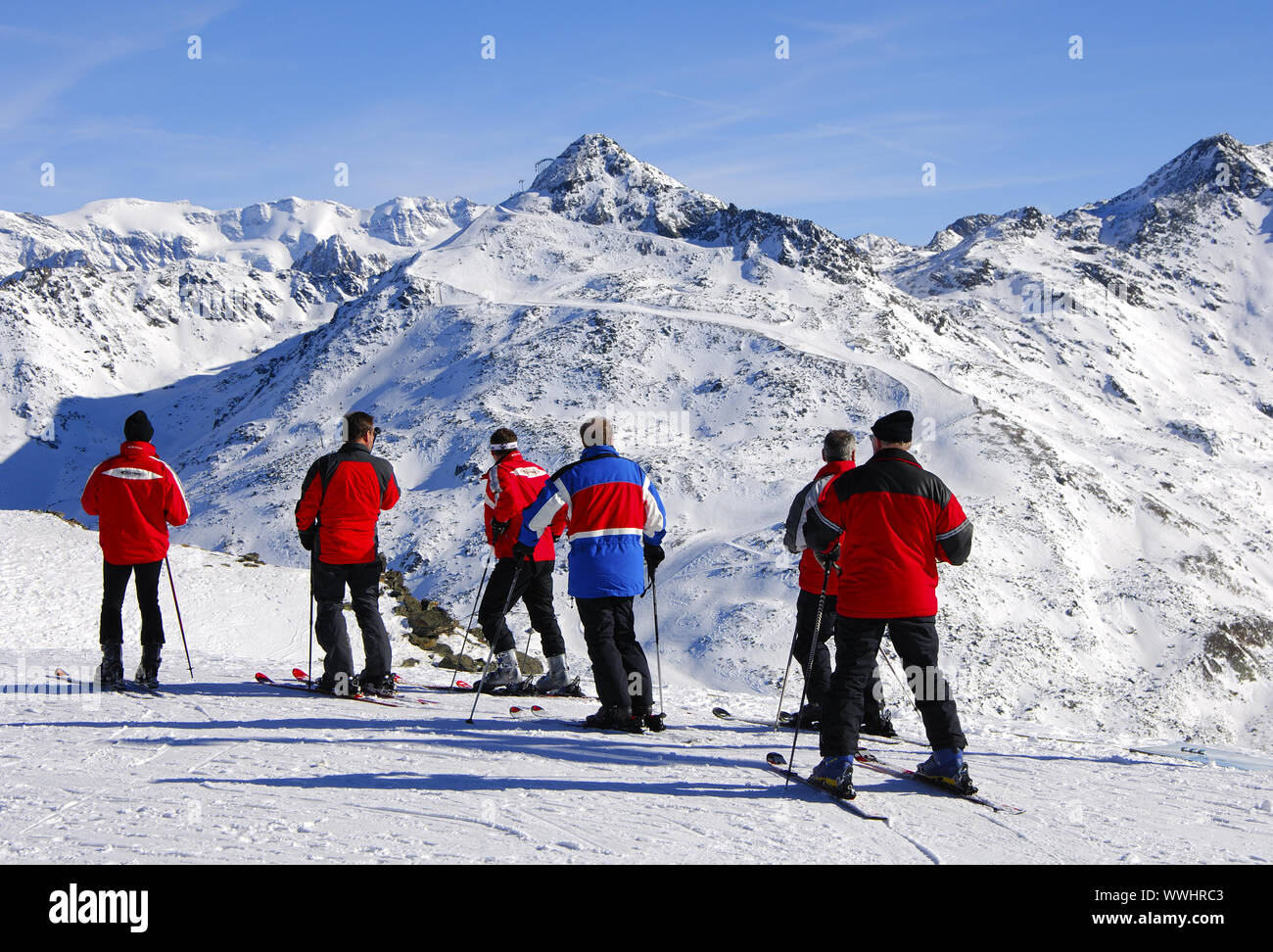 Vista la pendenza in discesa a Mont du Vallon Foto Stock