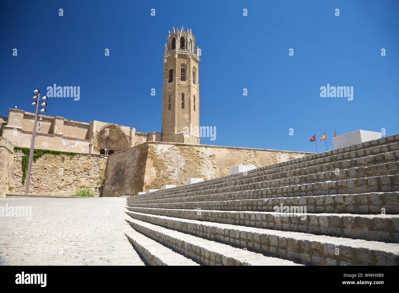 Viste della città di Lleida in Catalogna Spagna Foto Stock