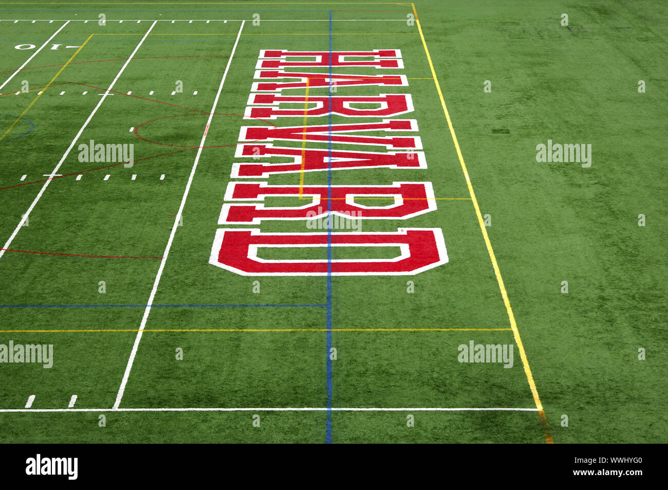 Harvard Football Stadium pitch Foto Stock