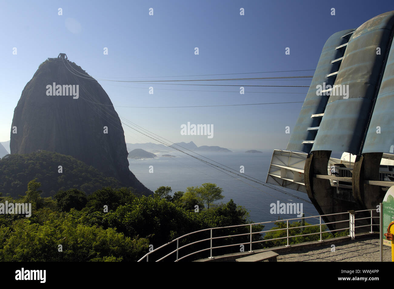 Funivia per il pan di zucchero, Pao de Acucar, Rio de Janeiro Foto Stock Funivia per il pan di zucchero, Pao de Acucar, Rio de Janeiro Foto Stock