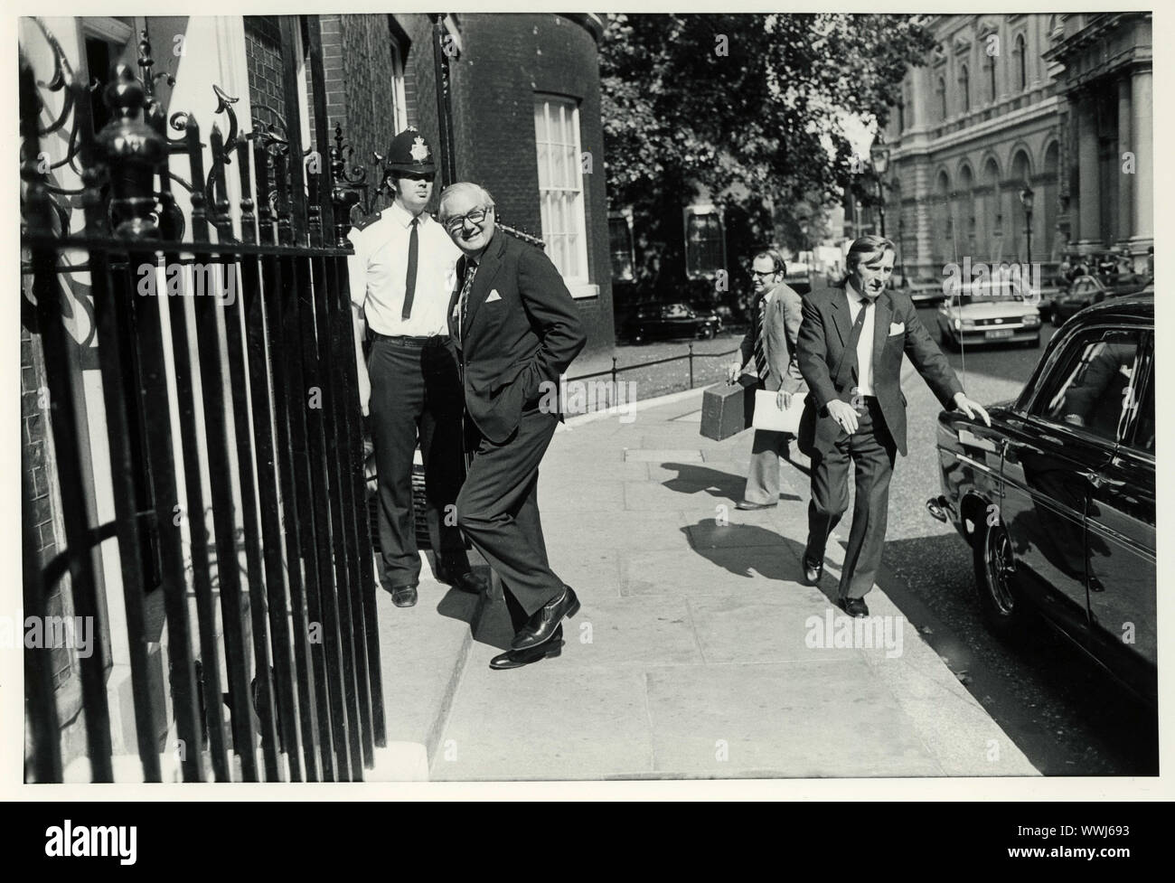 James Callaghan, noto come Jim Callaghan, era un uomo politico britannico che ha servito come Primo Ministro del Regno Unito dal 1976 al 1979 e leader del partito laburista dal 1976 al 1980. Foto Stock