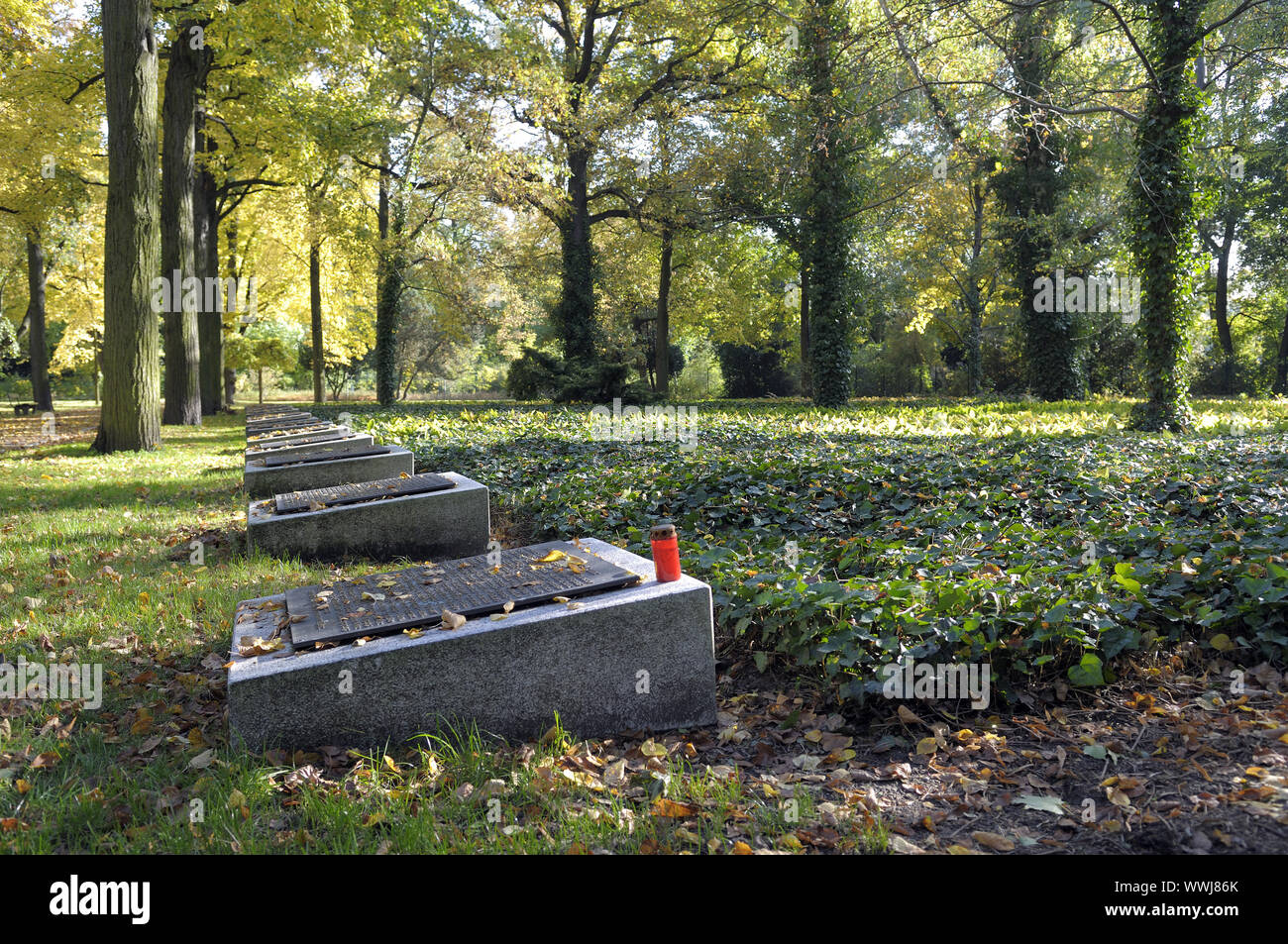 Tombe di massa in BER1n Ploetzensse con parzialmente sconosciuta di morti negli ultimi mesi della Seconda Guerra Mondiale Foto Stock