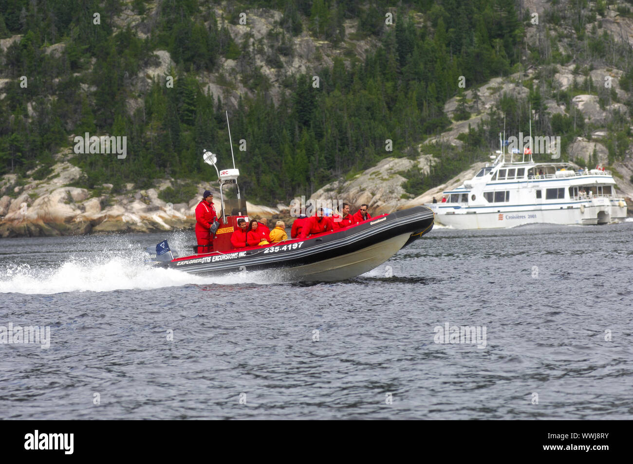 Su Excusion nel fiordo di Saguenay, Canada Foto Stock