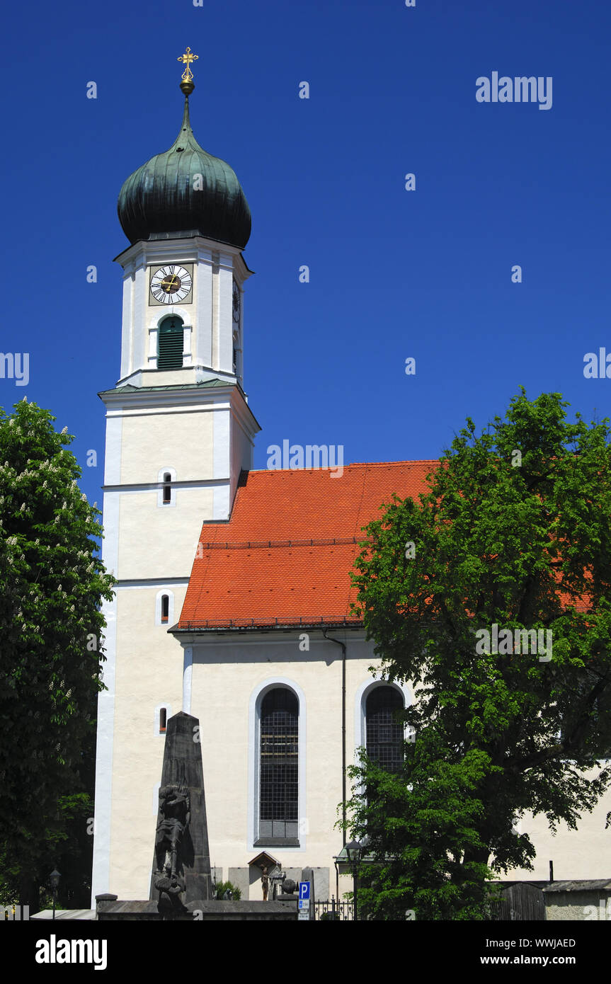 Chiesa parrocchiale di San Pietro e Paolo, Oberammergau Foto Stock