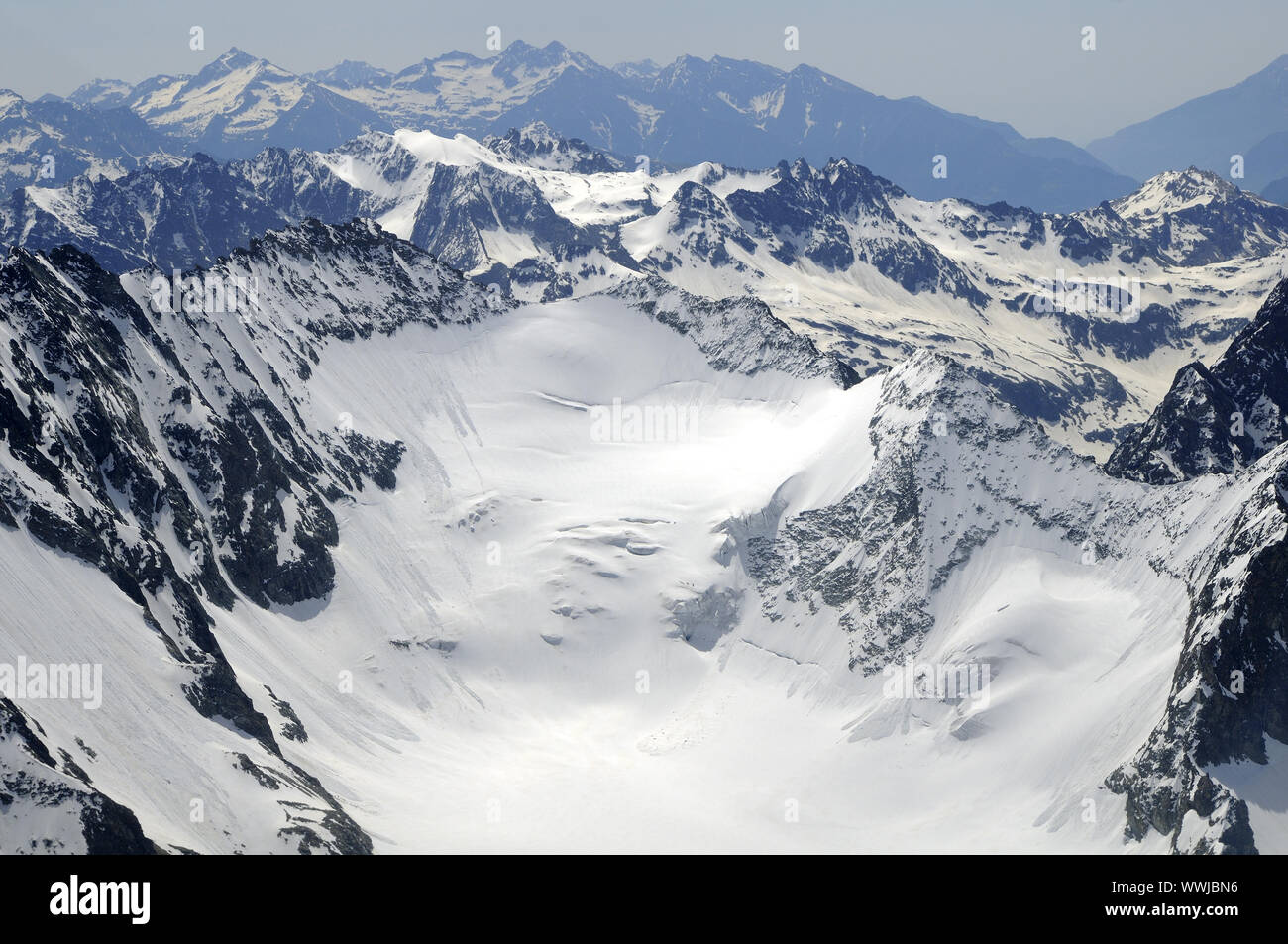Mont Collon ghiacciaio, Vallese, Svizzera Foto Stock