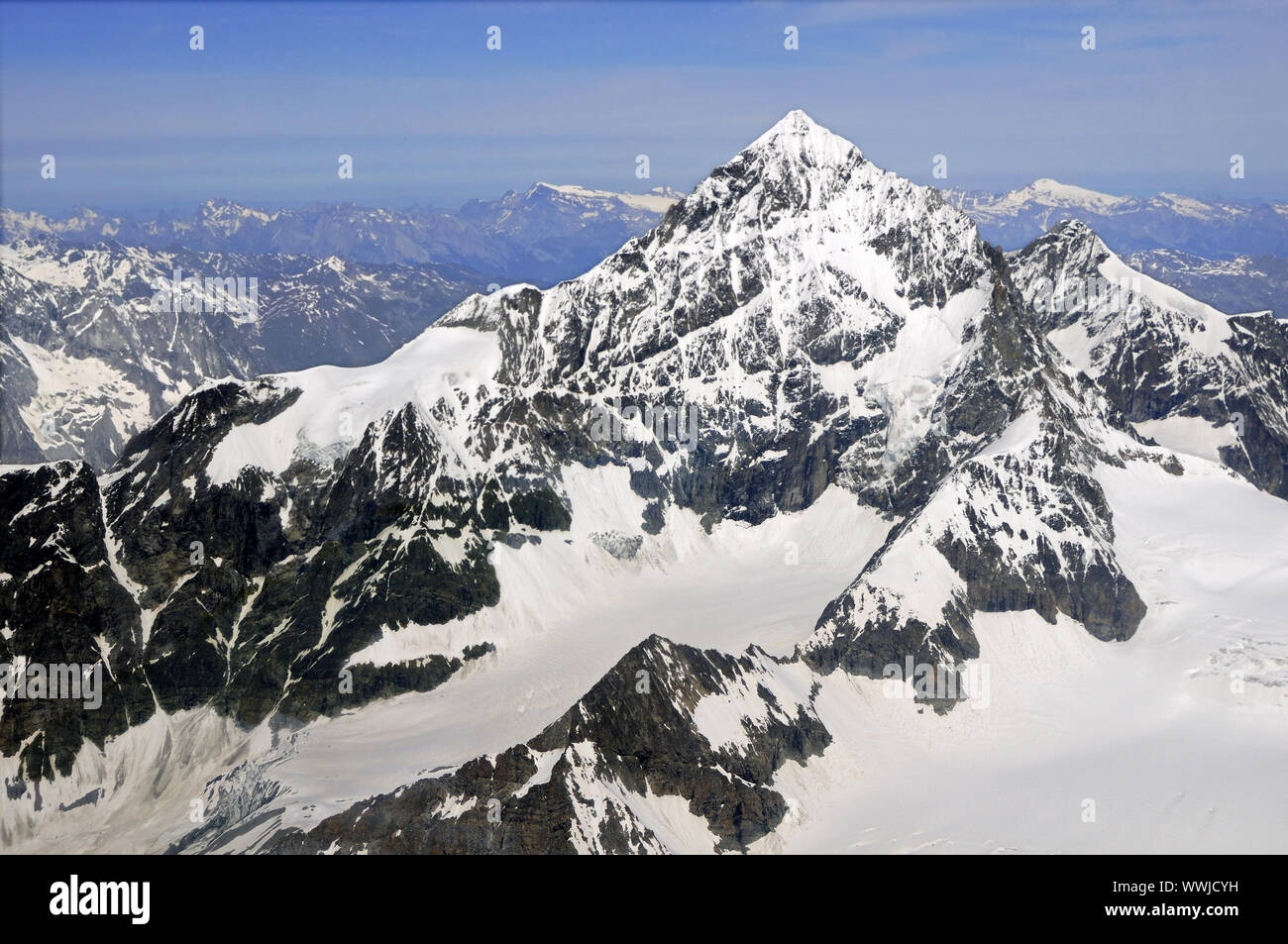 Summit Dent Blanche, Vallese, Svizzera Foto Stock