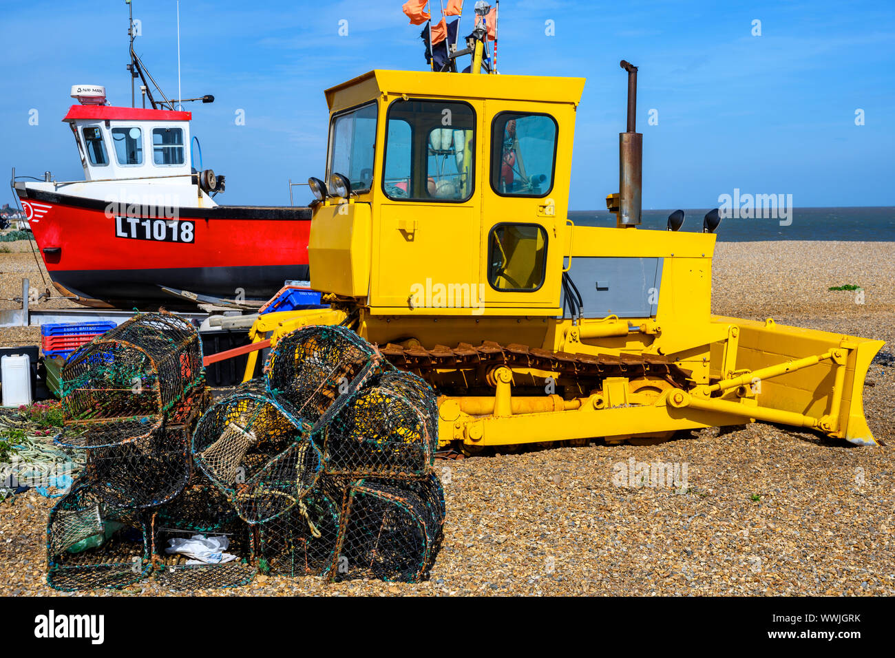 L'industria della pesca, Aldeburgh, Suffolk, Inghilterra. Foto Stock