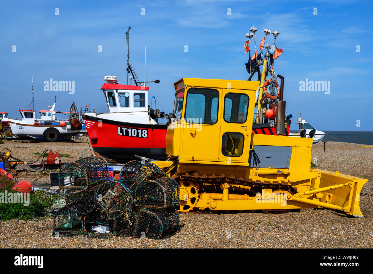 L'industria della pesca, Aldeburgh, Suffolk, Inghilterra. Foto Stock