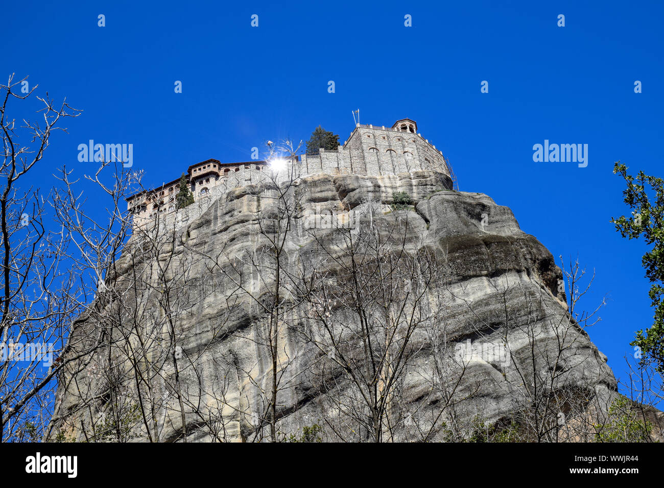 Vista panoramica del monastero di Meteora,Grecia settentrionale Foto Stock