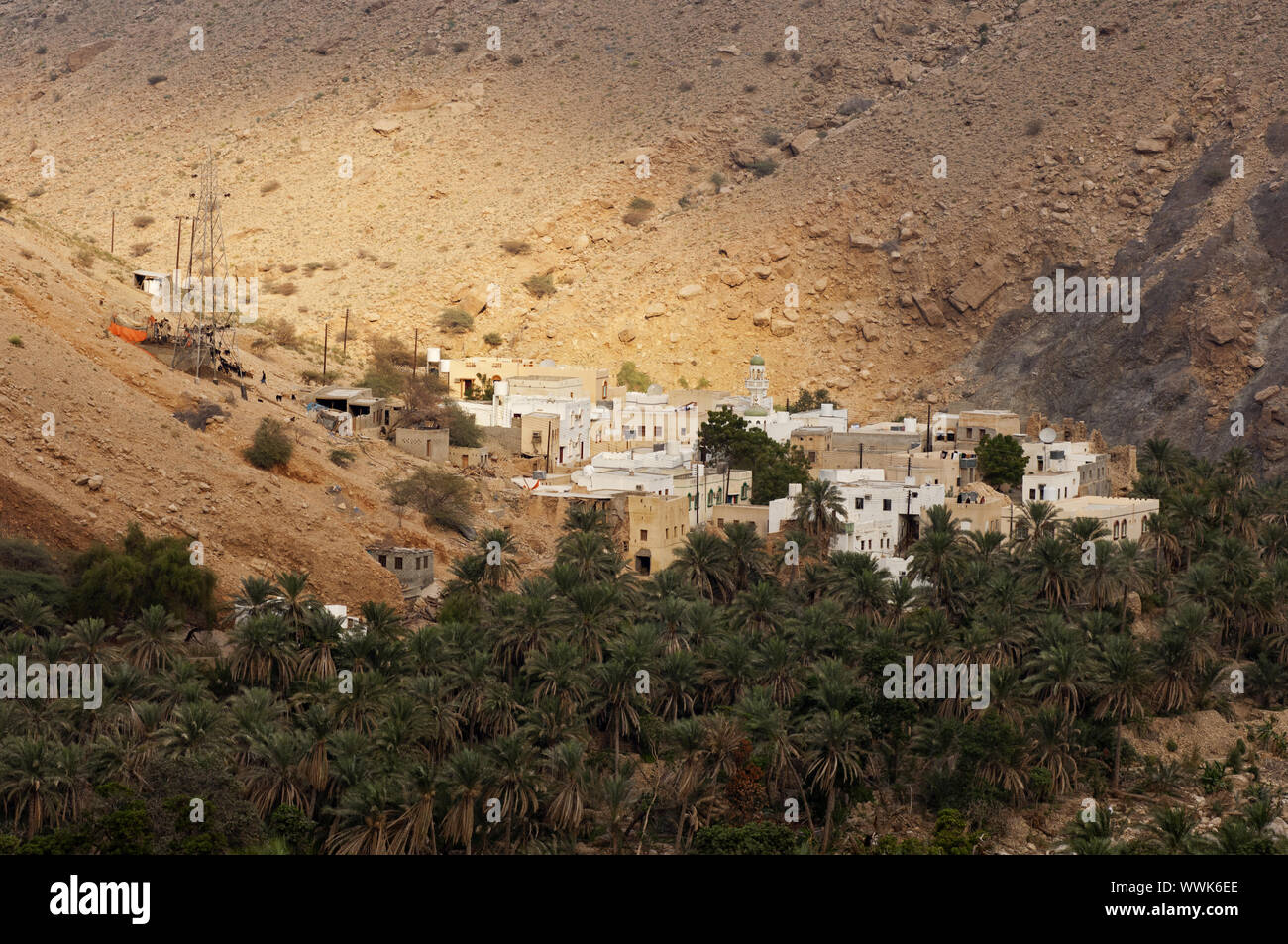 Remoto villaggio vicino Qualhat, Sultanato di Oman Foto Stock