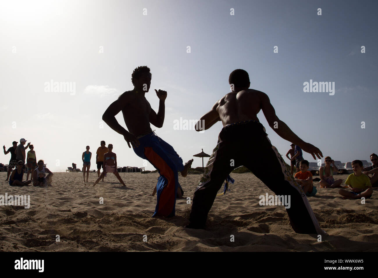 Capoeira, danza, arti marziali, ballerino Foto Stock