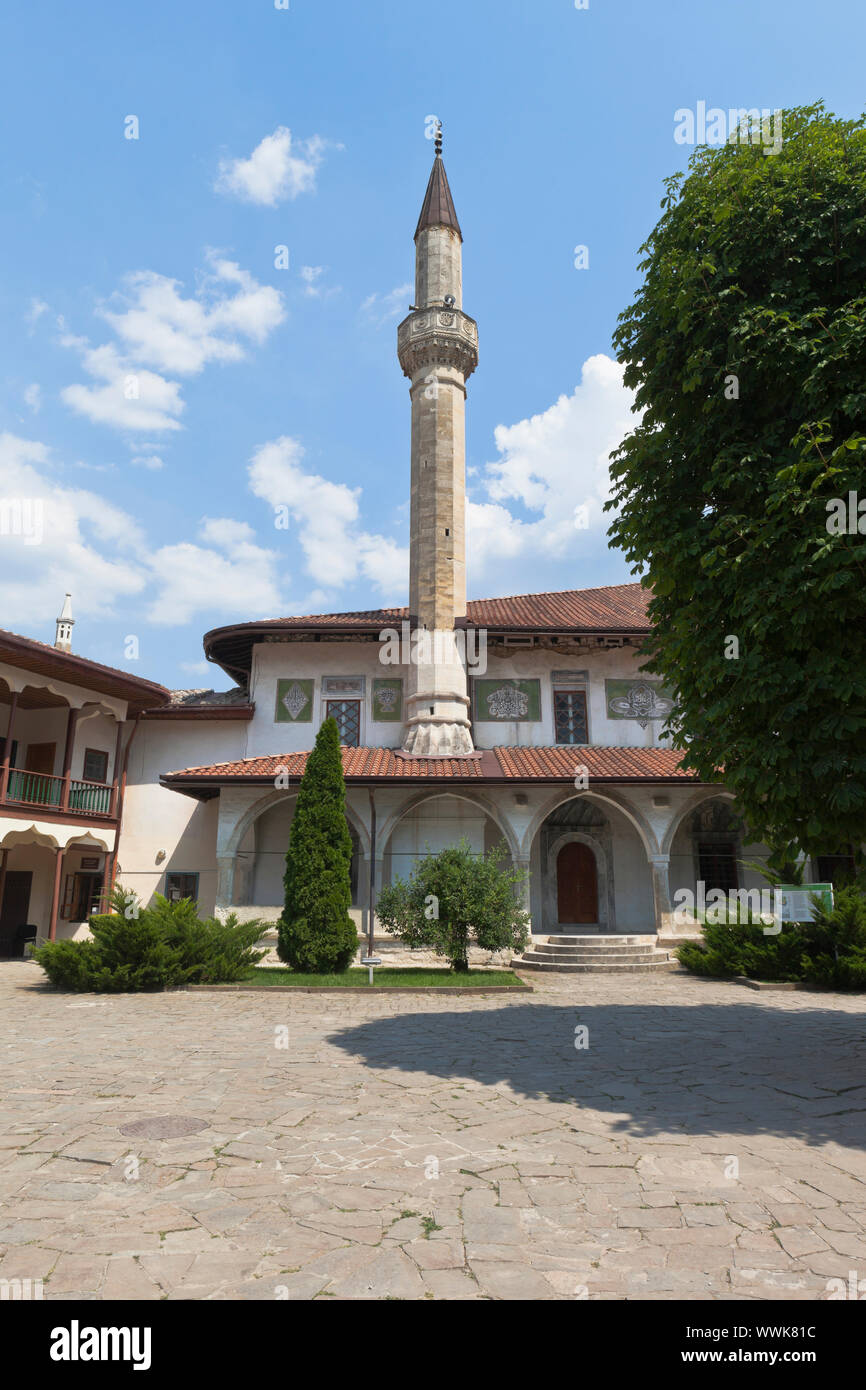 Bakhchisaray, Crimea, Russia - Luglio 22, 2019: Khan grande moschea del Palazzo di Bakhchisarai, Crimea Foto Stock