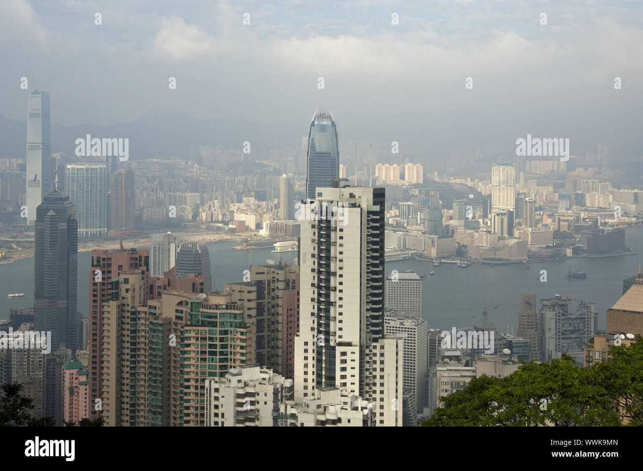 Alto mare nel quartiere centrale e nel distretto di Kowloon Foto Stock