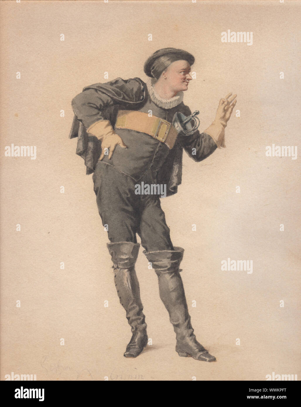 Crispin in "Les Folies amoureuses" da Jean-Fran&#xe7;Regnard ois. Collezione privata. Foto Stock