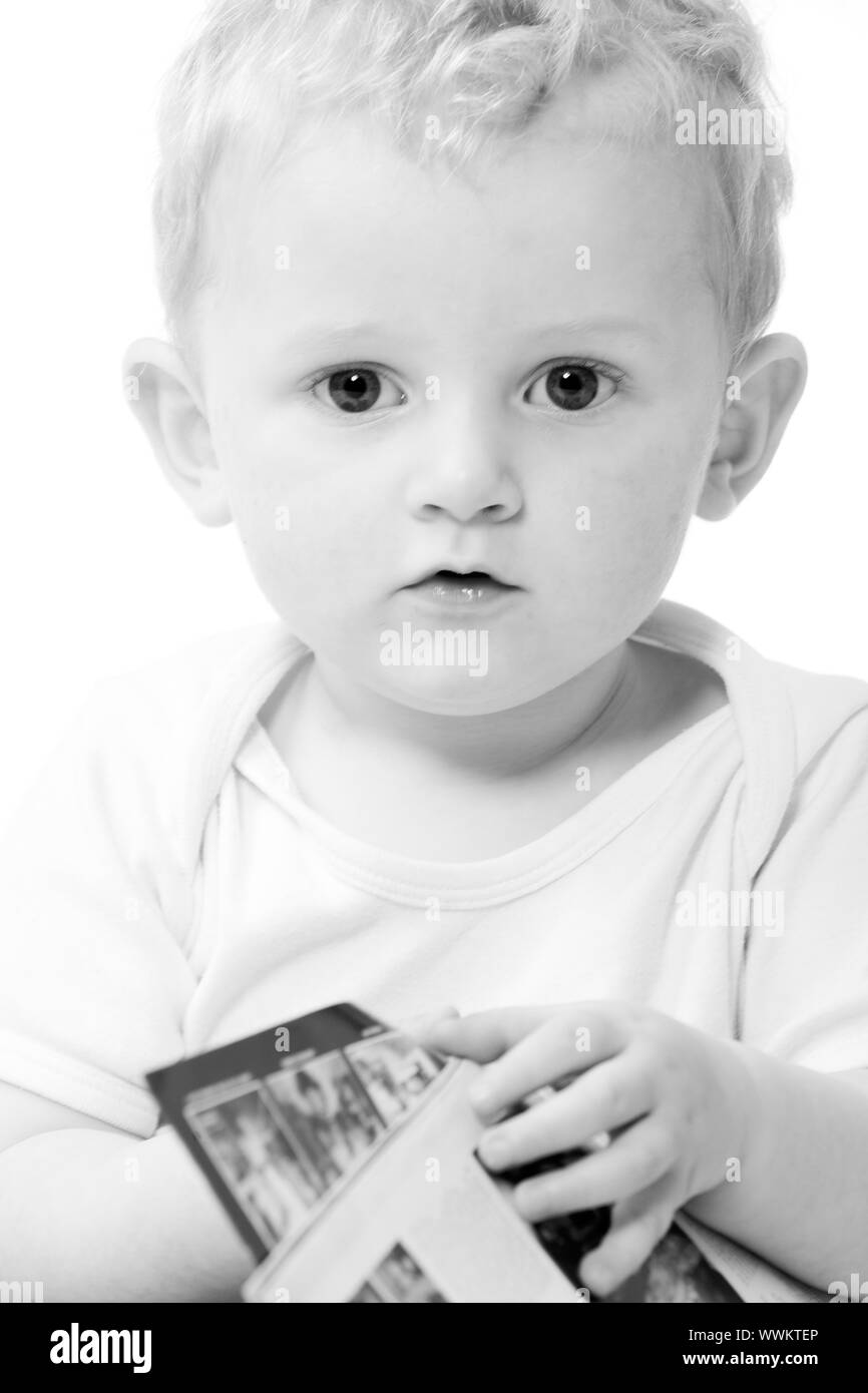 Carino bionda caucasica toddler ishappy e playfull Foto Stock