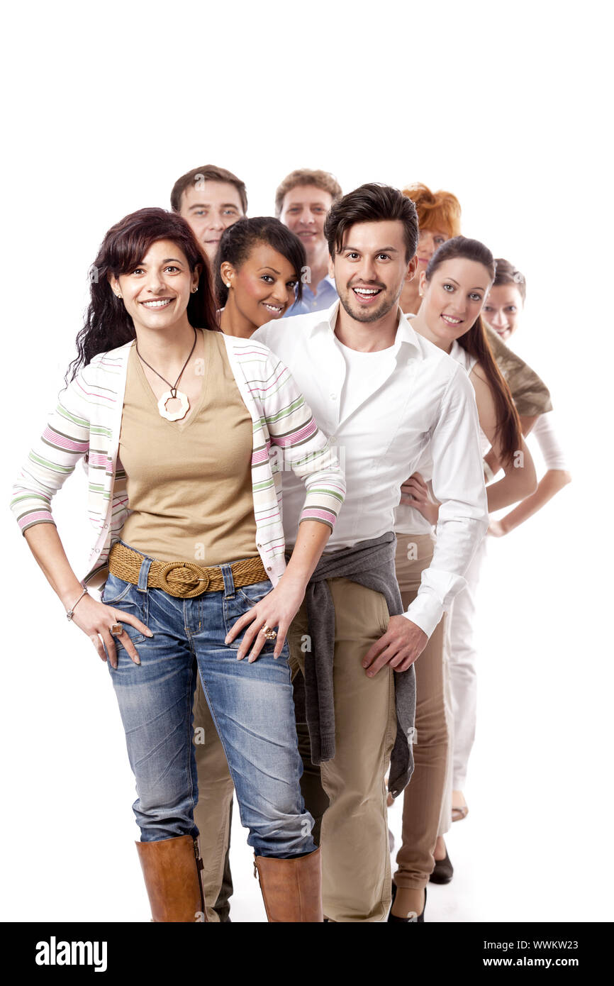 Gruppo giovane team con gente di diversa età business in abbigliamento casual Foto Stock