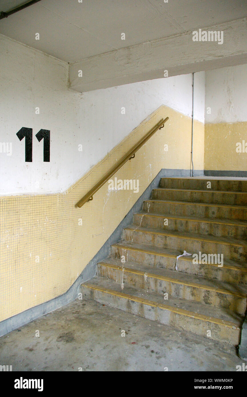 Scale antiche in Hong Kong alloggiamento pubblico Foto Stock