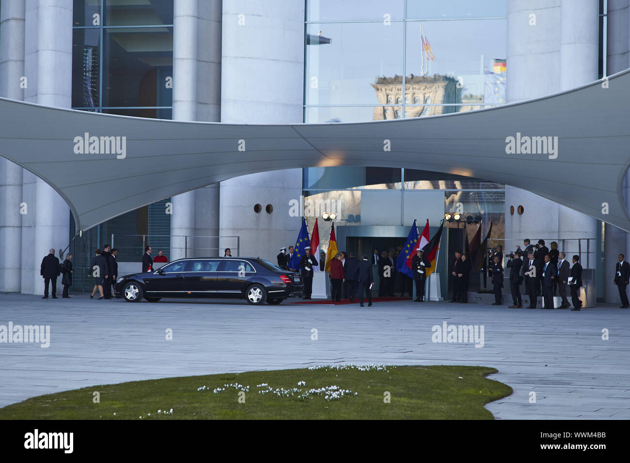 Il Cancelliere Merkel accoglie il presidente indonesiano Susilo Bambang Yudhoyono, a Berlino Foto Stock