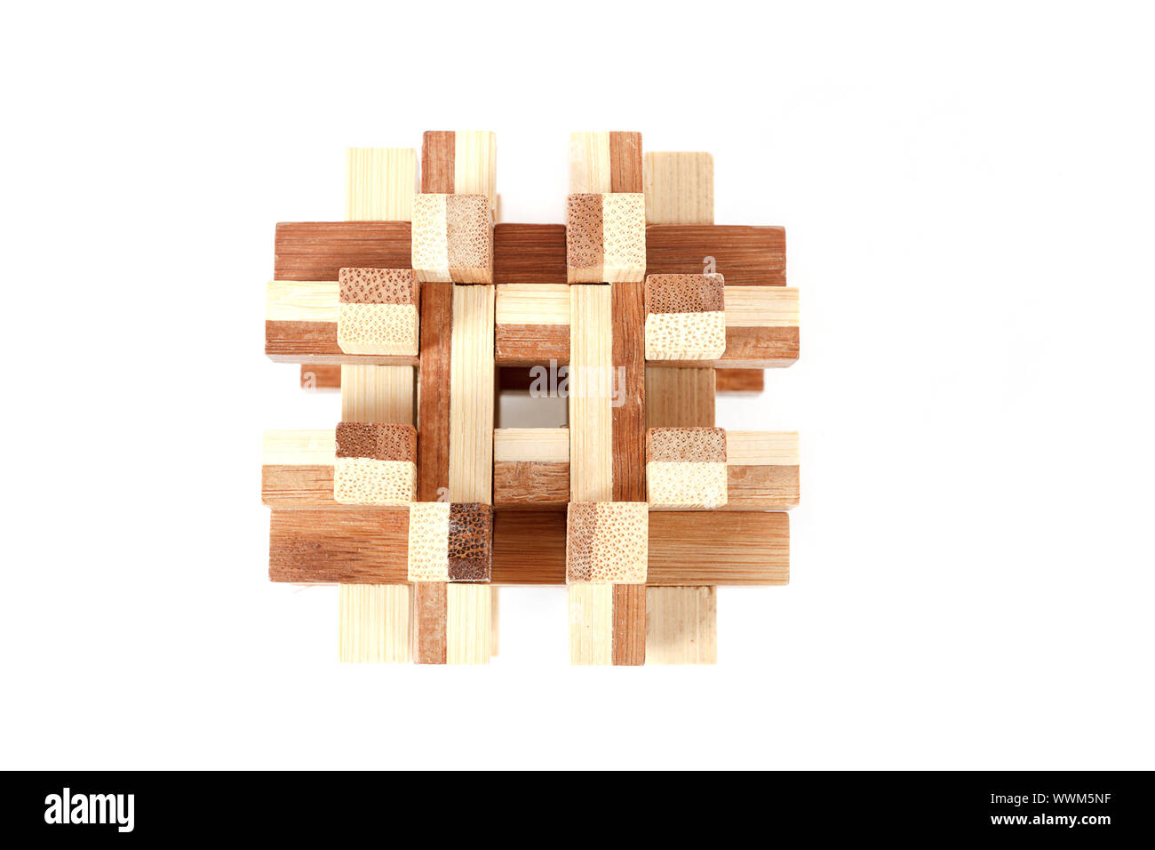 Risolvere puzzle in legno Foto Stock