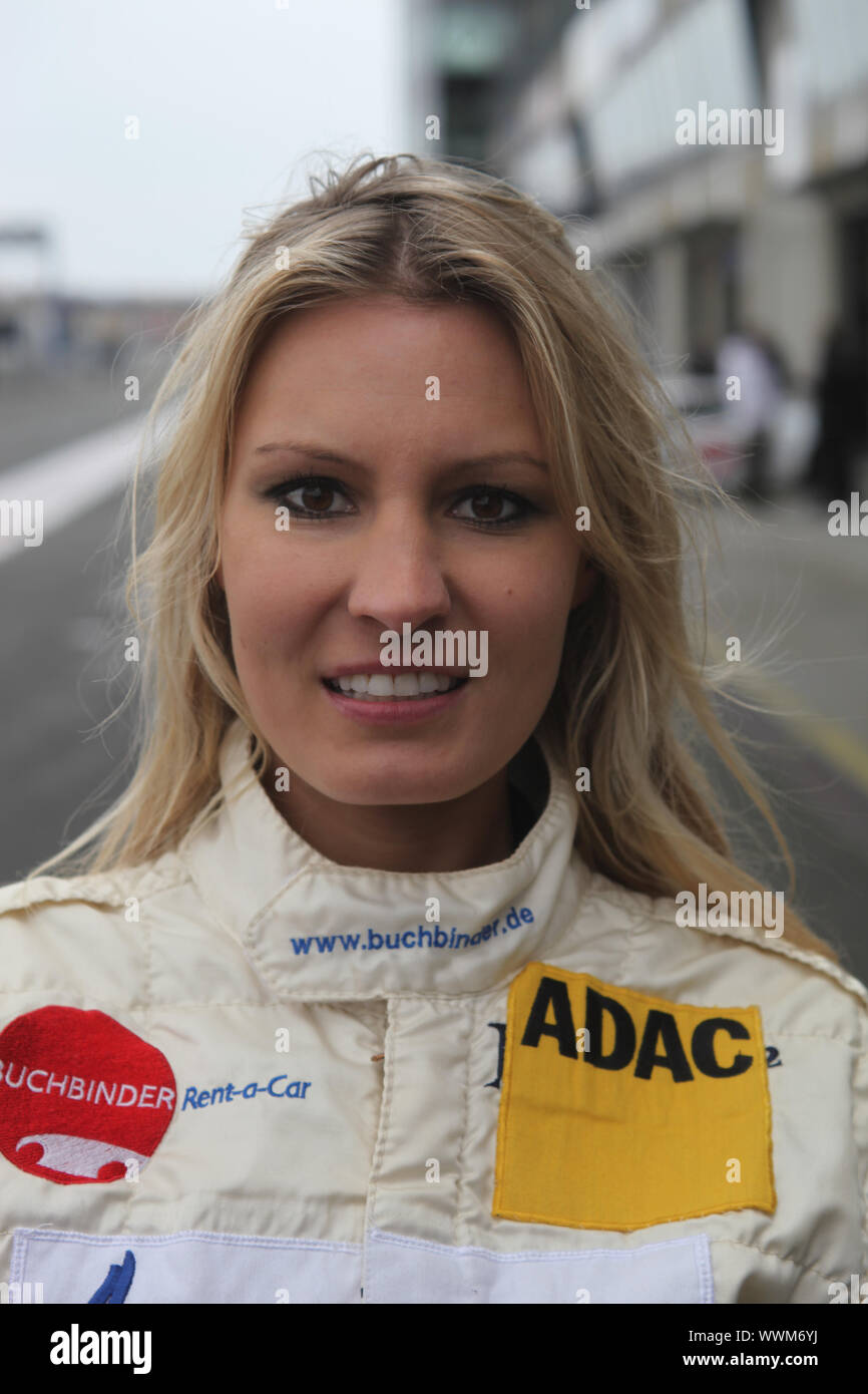 Modello, la Playmate Doreen Seidel racer all'ADAC GT Masters 2013 Oschersleben / Bode Foto Stock