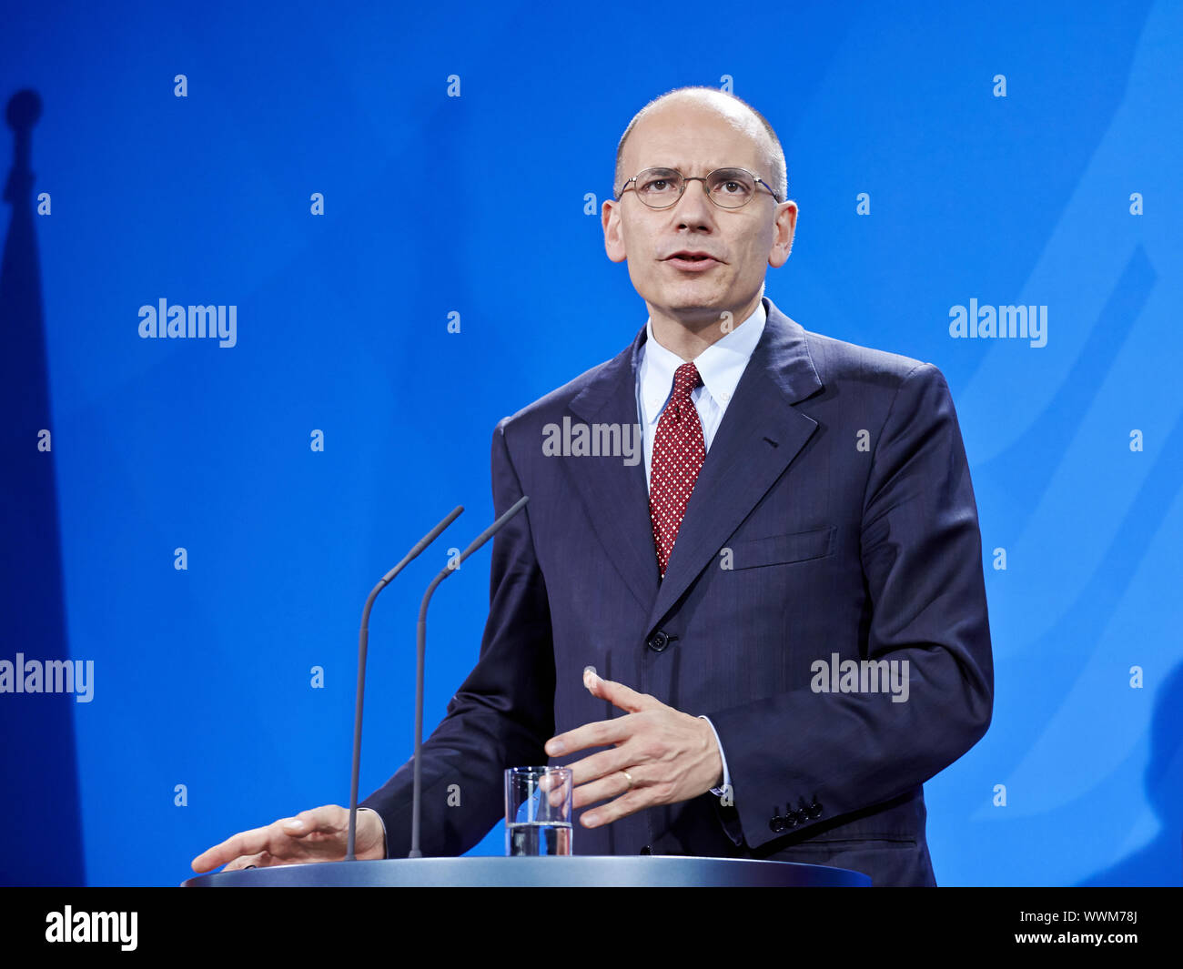 Il cancelliere tedesco Merkel e PM Letta di Italia Foto Stock