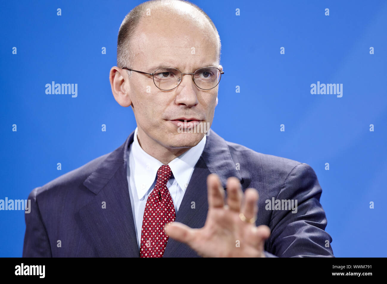 Il cancelliere tedesco Merkel e PM Letta di Italia Foto Stock