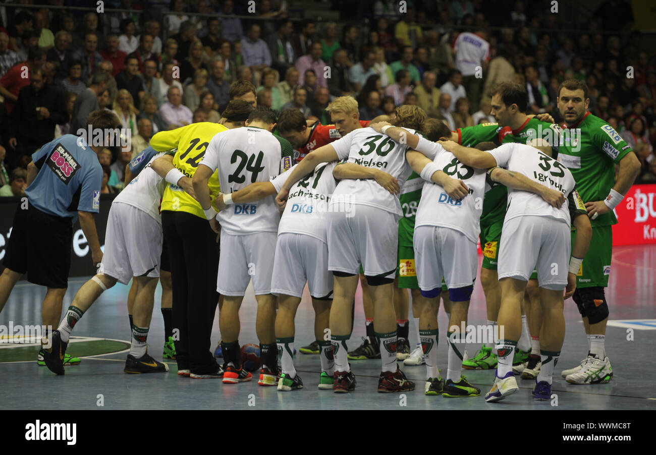 DKB Handball-Bundesliga 2013/14,Spielszene im 5.Spieltag SC Magdeburg-Füchse Berlin am 15.9.13 Foto Stock