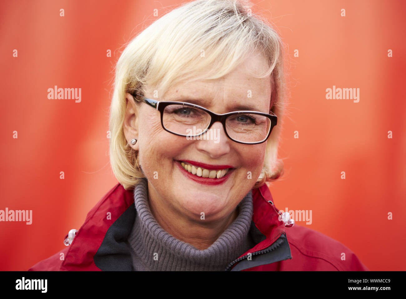 Leader della Spd alle elezioni campagna in Potsdam Foto Stock