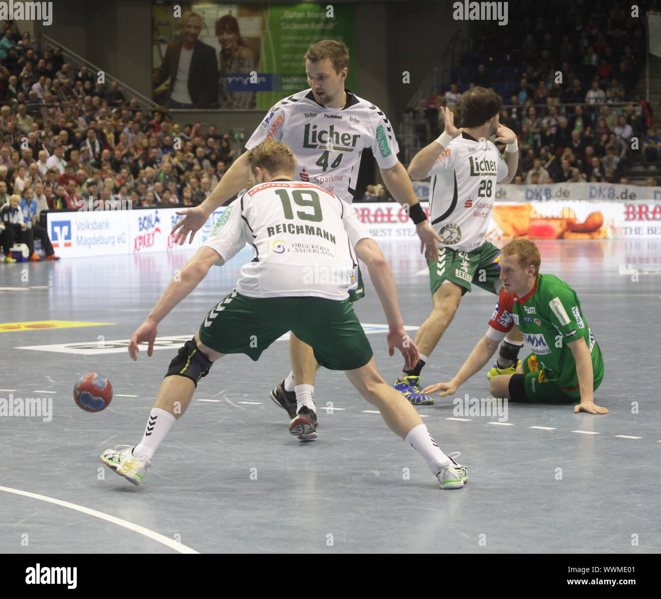 DKB Handball-Bundesliga 2013-2014, 13. Spieltag, SC Magdeburg - HSG Wetzlar Foto Stock