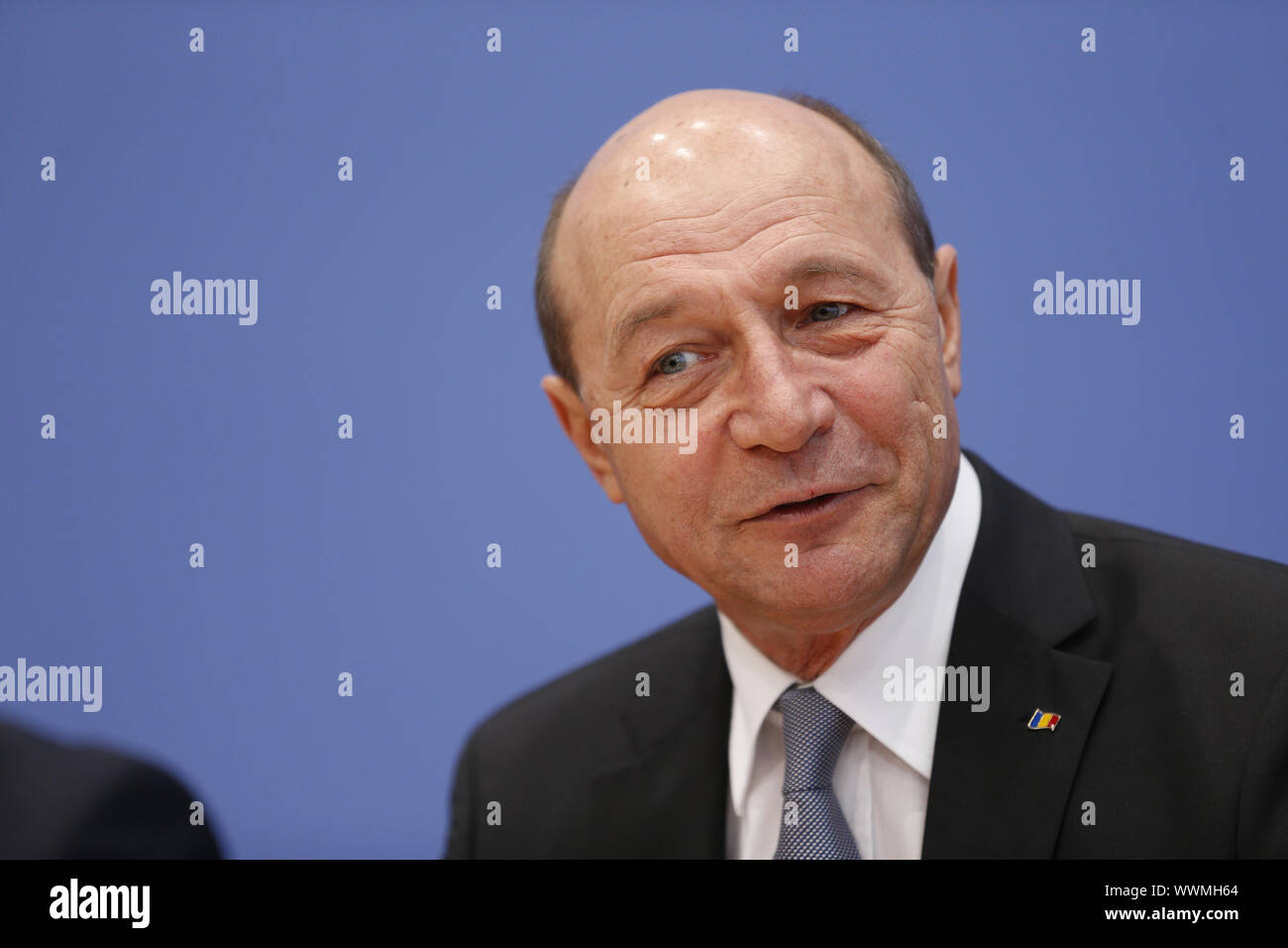 Presidente della Romania Basescu, a Berlino. Foto Stock
