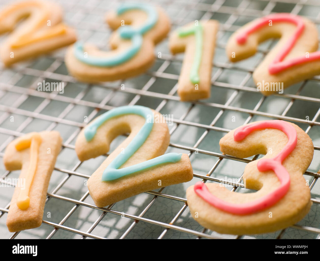 Numero di biscotti frollini con glassa Foto Stock