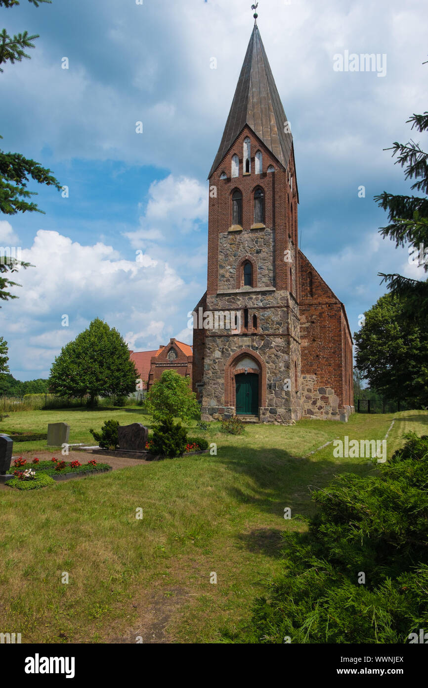 Chiesa in Dobbin, Meclemburgo-Pomerania Occidentale Foto Stock